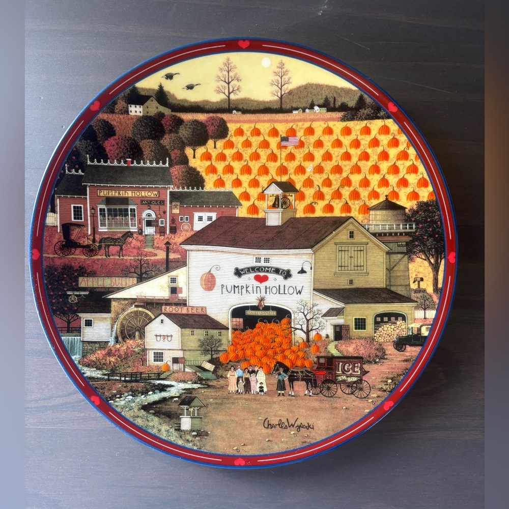 Charming ‘Pumpkin Hollow Emporium’ Collectible Plate